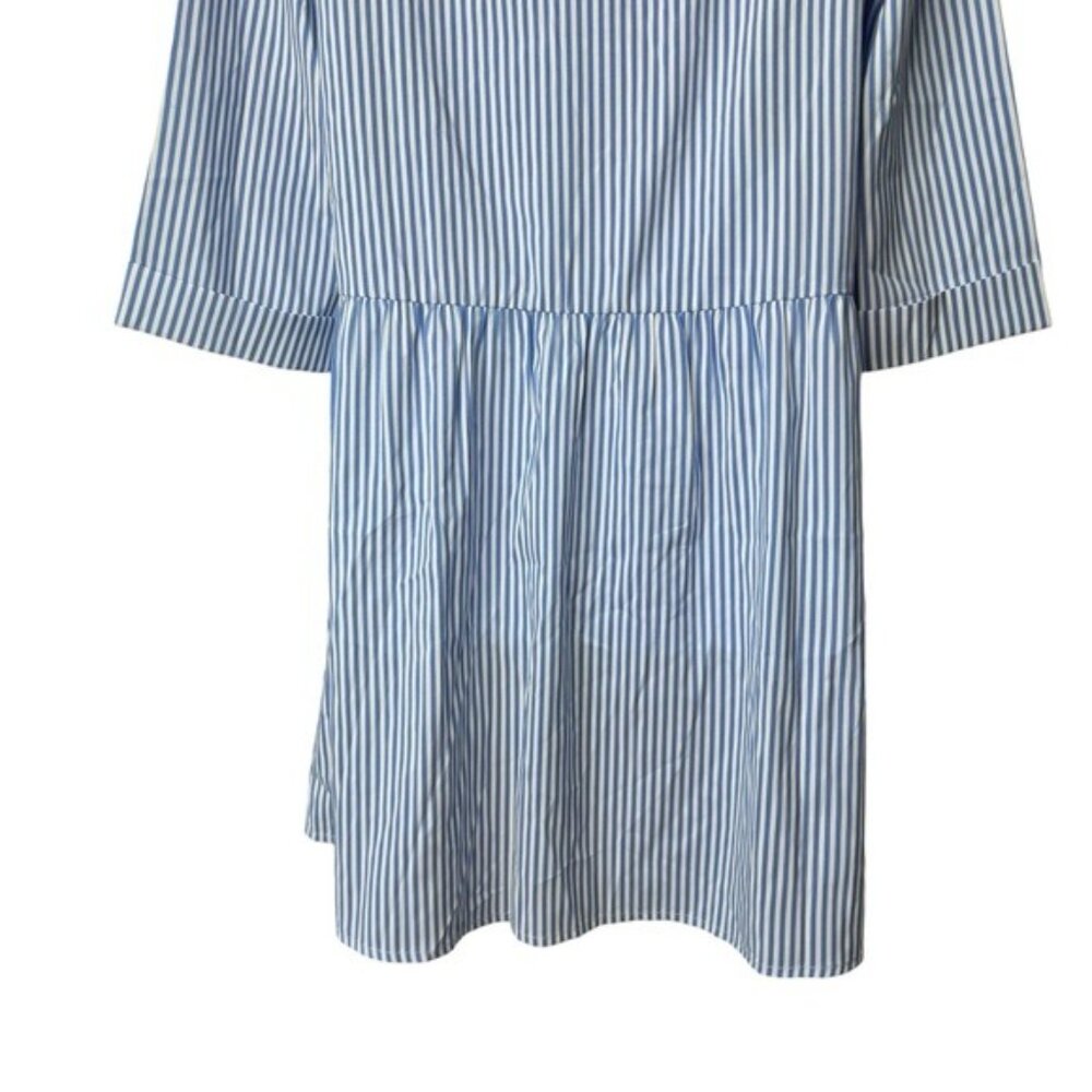 Tuckernuck NEW Blue Stripe Button Down 3/4 Sleeve Royal Shirt Dress Size XS - Picture 9 of 11